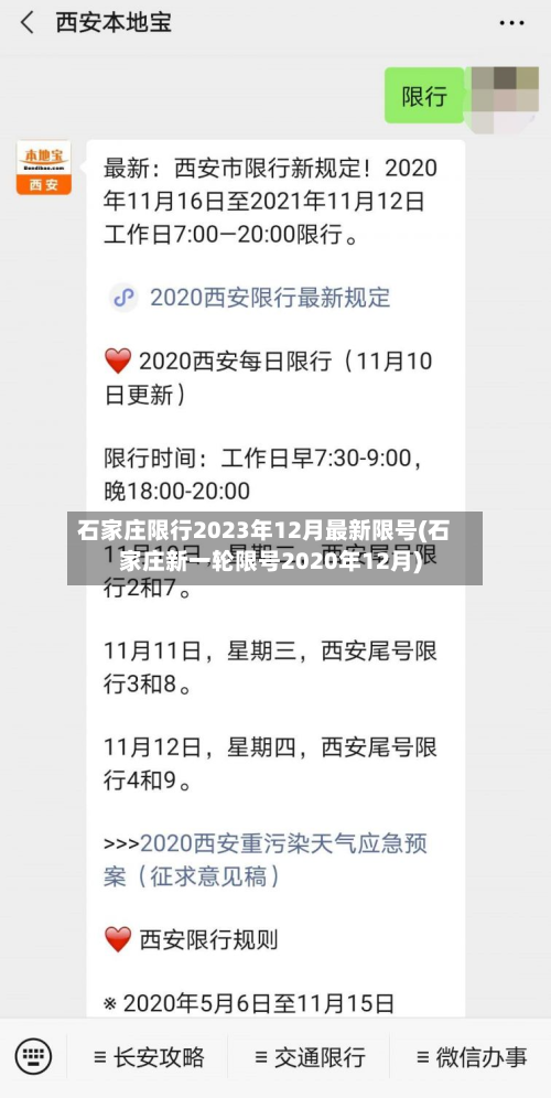 石家庄限行2023年12月最新限号(石家庄新一轮限号2020年12月)-第1张图片