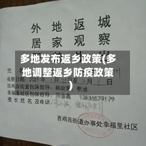 多地发布返乡政策(多地调整返乡防疫政策)-第2张图片