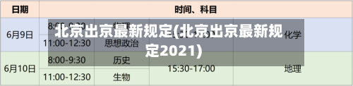 北京出京最新规定(北京出京最新规定2021)-第1张图片