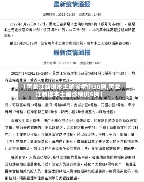 【黑龙江新增本土确诊病例30例,黑龙江新增本土确诊病例5例】-第1张图片