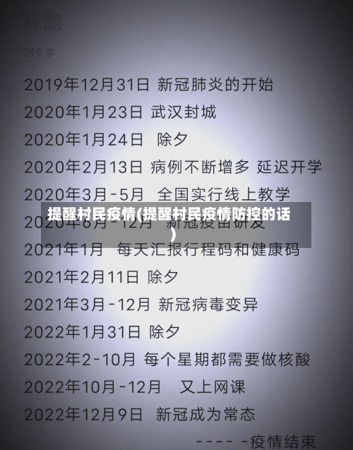 提醒村民疫情(提醒村民疫情防控的话)-第2张图片