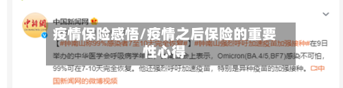 疫情保险感悟/疫情之后保险的重要性心得-第2张图片